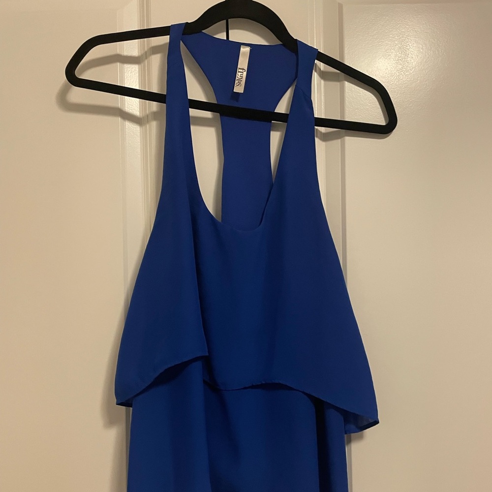 Blue tired tank top